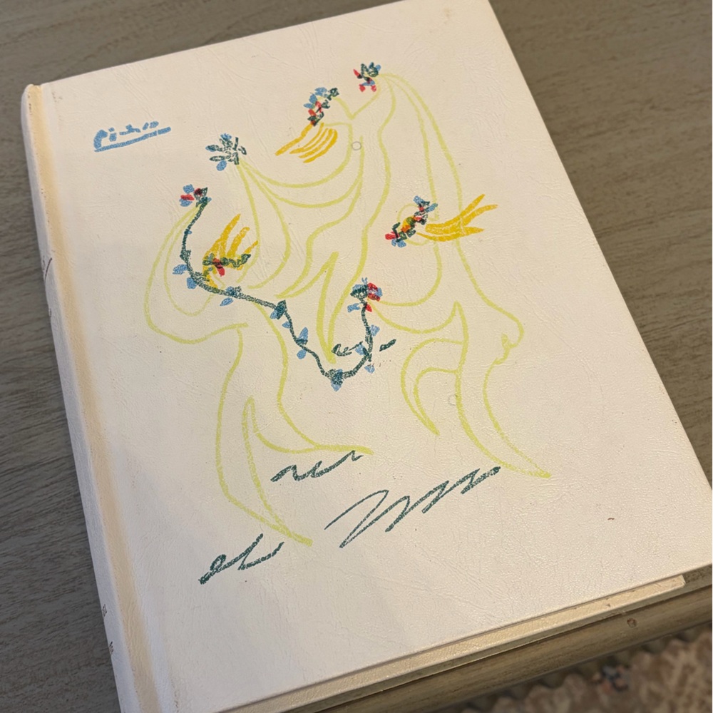 French White Hardcover Book